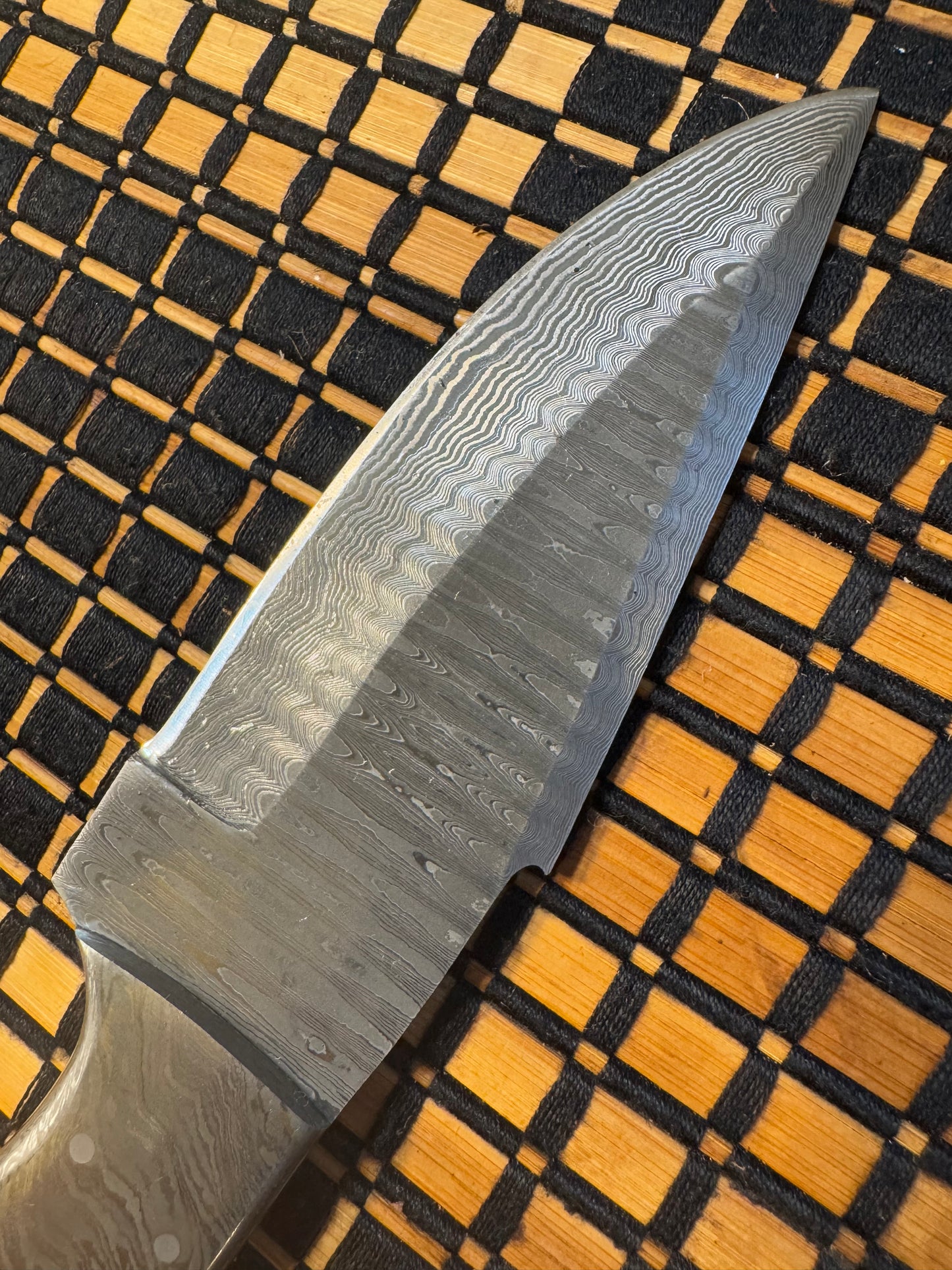 Damascus blade and Pakka handle