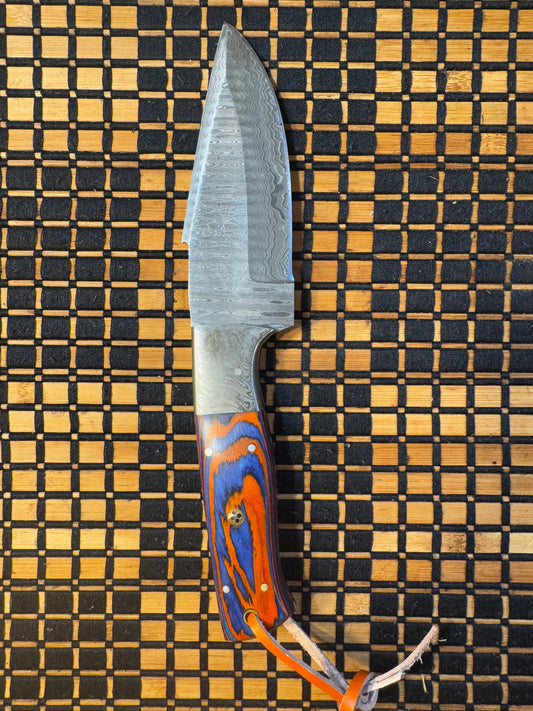 Damascus blade and Pakka handle